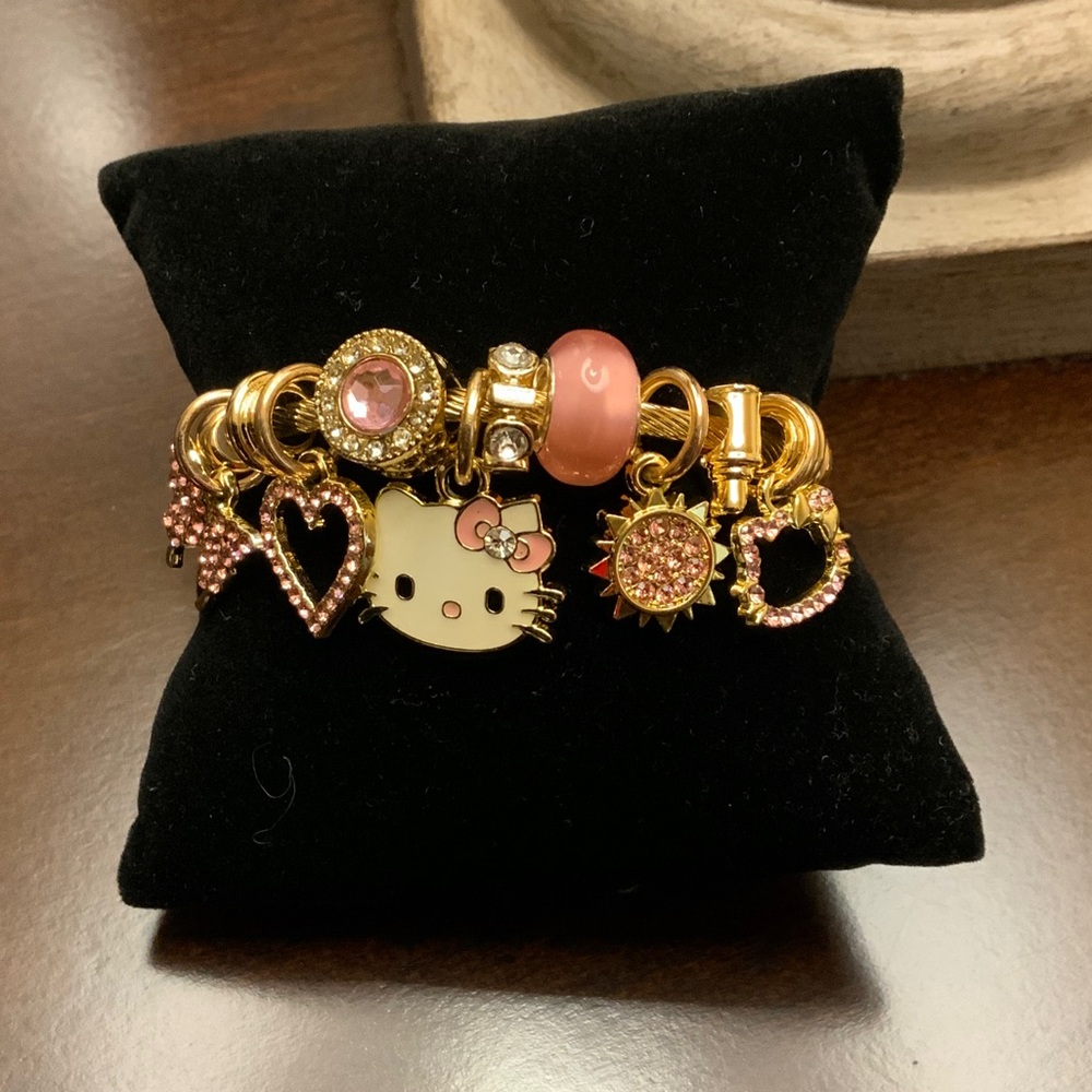 Hello Kitty Pink and Gold Charm Bracelet